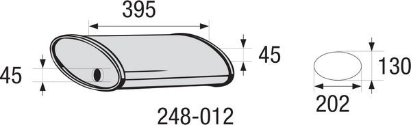 Глушитель универсальный овальный BOSAL 248-012 BOSAL