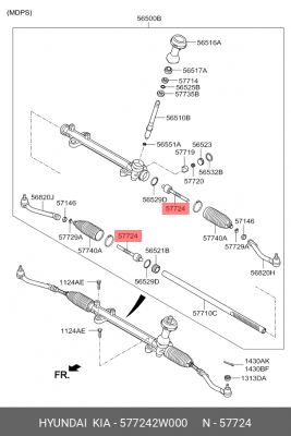 Тяга рулевая HYUNDAI Santa Fe (12-) KIA Sorento (12-) левая/правая OE 577242W000 HYUNDAI KIA