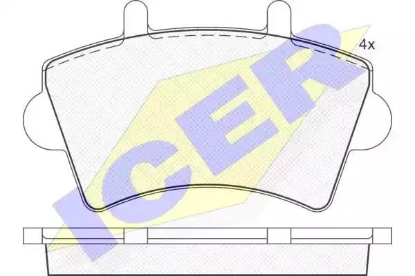 141442 колодки дисковые передние !\ Renault Master 1.9DTi-2.5DCi 00>, Opel Movan 141442 ICER