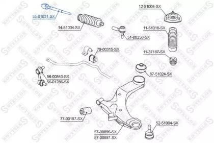 тяга рулевая!\ Hyundai Sonata 94-98 55-01031-SX STELLOX