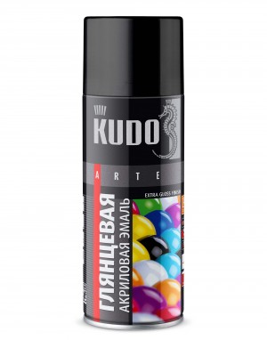 Эмаль акриловая "KUDO" черная высокоглянцевая (520 мл) (аэрозоль) (RAL 9005) KU-A9005 KUDO