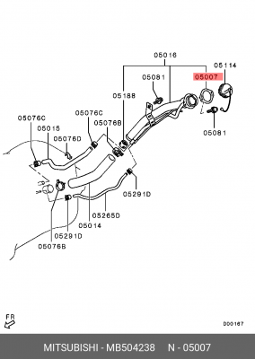 Прокладка MITSUBISHI Pajero (00-) маслозаливной горловины OE MB504238 MITSUBISHI