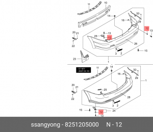 Пистон SSANGYONG Actyon (06-/10-),Kyron (05-),Actyon Sports (06-/12-) OE 8251205000 SSANG YONG