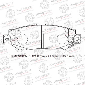 Колодки тормозные дисковые Avantech задние  (противоскрипная пластина в компл.) AV811 AVANTECH