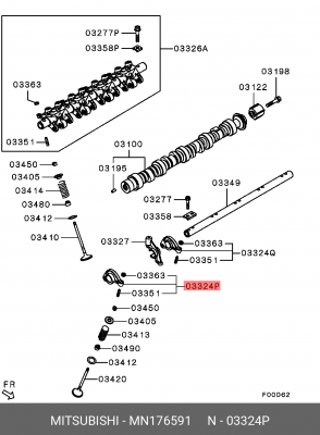 MN176591 Коромысло выпускных клапанов MN176591 MITSUBISHI