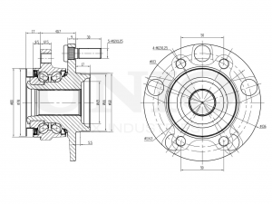 Ступица передняя (с ABS) HUB-20009 UNIO