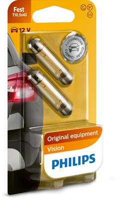 Лампы Festoon T10,5x43мм S8.5 10W 12V 12866B2 (2шт) 5552130 12866B2 PHILIPS