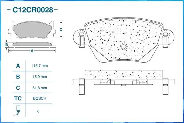 Тормозные колодки задние Low Metallic C12CR0028 C12CR0028 CWORKS