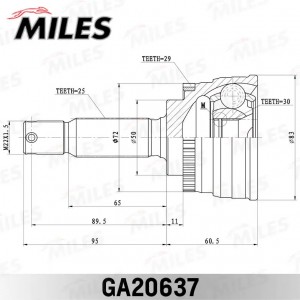 ШРУС наружный ELANTRA XD (с ABS) (GSP 839067) GA20637 GA20637 MILES