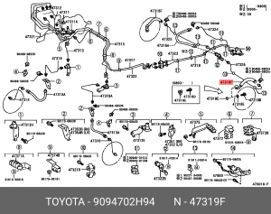шланг тормозной! задний левый\ Toyota Land Cruiser Prado 21 90947-02H94 TOYOTA