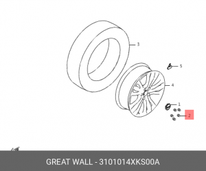 Гайка колеса HAVAL H6,F7,F7x OE 3101014XKS00A GREAT WALL