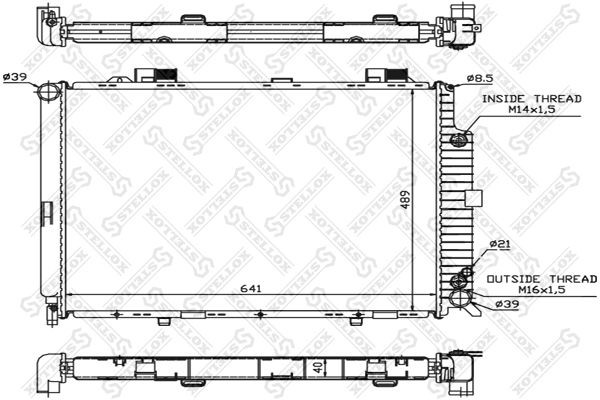 радиатор системы охлаждения!\ MB W210 4.2-5.0/3.0D 95> 10-25092-SX STELLOX