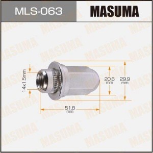 гайка колесная! M14x1.5 с шайбой, ключ 21\ Toyota MLS-063 MASUMA