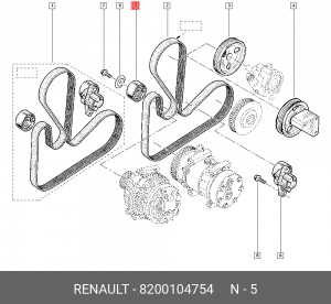 Ролик ремня приводного обводной 8200104754 8200104754 RENAULT