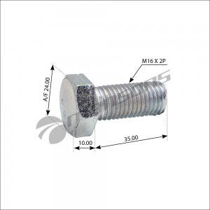 Болт BPW крепления стакана пневморессоры (M16х2.00х35мм) MANSONS 300.512 MANSONS