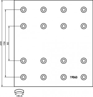 Накладка тормозной колодки DAF 65,75,85,95 задняя стандарт 420х200 (8шт.) TEXTAR 1906303 TEXTAR