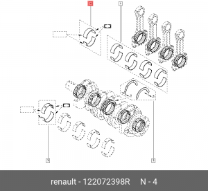 К-Т ВКЛАДЫШЕЙ ШАТУННЫХ 122072398R 122072398R RENAULT