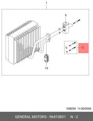 Комплект уплотнений терморегулирующего клапана (4 шт)   96410801 96410801 GENERAL MOTORS
