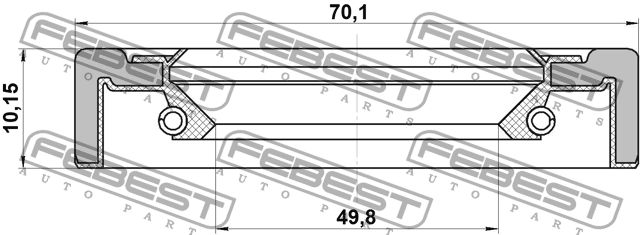 Сальник ступицы (51X70X10.2) 95GCY-51701010X 95GCY-51701010X FEBEST