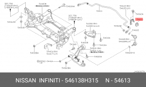 Втулка стабилизатора переднего 54613-8H315 54613-8H315 NISSAN