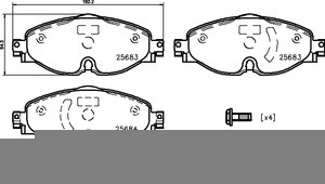 Колодки тормозные VW Golf (12-) AUDI A3 (12-) передние (4шт.) TEXTAR 2568305 TEXTAR