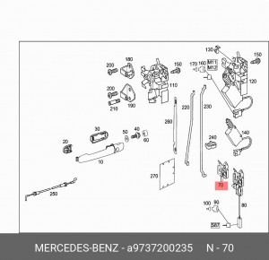 Замок двери MERCEDES передней левой OE A9737200235 MERCEDES BENZ