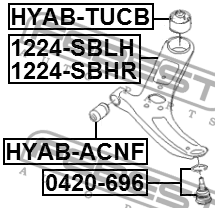Рычаг правый HYUNDAI SOLARIS 1224-SBRH 1224-SBRH FEBEST