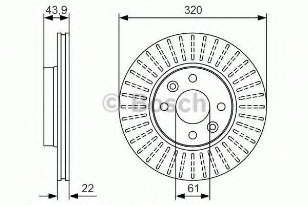 Диск тормозной ЛАДА X-Ray (15-) RENAULT Kangoo (09-) передний вентилируемый (1шт 0986479S90 BOSCH