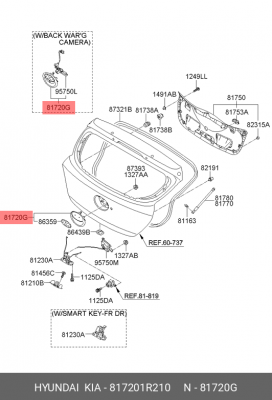 ручка двери багажника!\ Hyundai Solaris/Accent 10> 817201R210 HYUNDAI