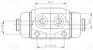 Цилиндр тормозной задний левый/правый d=22.2 мм CF0550 TRIALLI