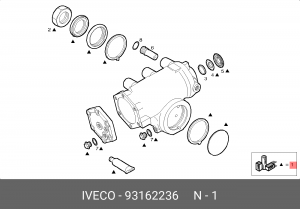 р/к рулев.мех-ма!сальники+уплотн. кольца+гайка+шайбы+стопора+заглушки\IVECO ALL 93162236 IVECO