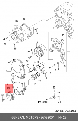 Шкив коленвала CHEVROLET MATIZ/SPARK 0.8 05- 96592001 96592001 GENERAL MOTORS