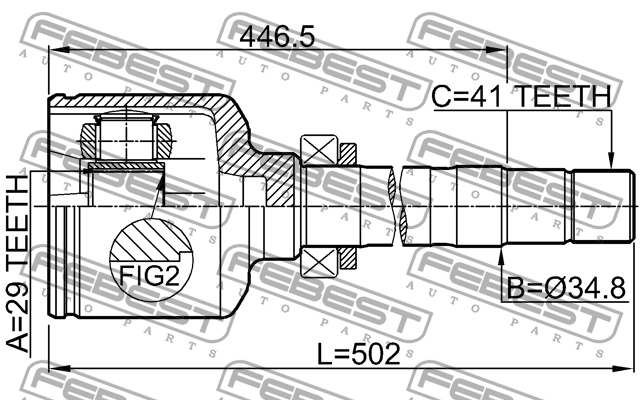 ШРУС внутренний FIAT Ducato правый FEBEST 2811-DUCQ18RH FEBEST