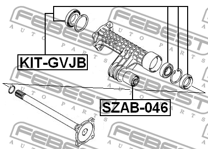 Подшипник полуоси комплект SUZUKI GRAND VITARA/ESCUDO 2006-2014 KIT-GVJB KIT-GVJB FEBEST