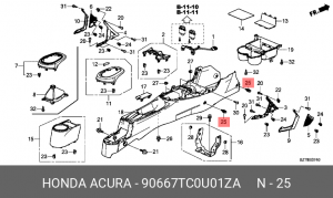 КЛИПСА_CLIP ASSY*NH167L* 90667TC0U01ZA 90667TC0U01ZA HONDA
