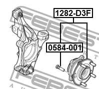 Ступица передняя HYUNDAI TUCSON 2015- 1282-D3F 1282-D3F FEBEST