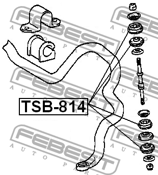 Втулка передн тяги стабилизатора TOYOTA YARIS (P1) 99-05 TSB-814 TSB-814 FEBEST