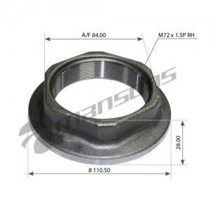 Гайка [D=111 A/F 84 M72x1.5P, RH, h=28] 602.008 MANSONS