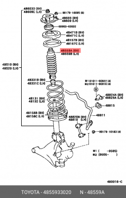 Пыльник амортизатора TOYOTA 4855933020 48559-33020 TOYOTA