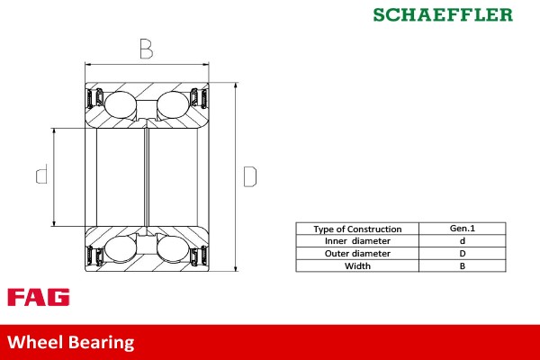 Подшипник ступицы VW Golf,Jetta,Passat (89-98) передней FAG 713610100 FAG