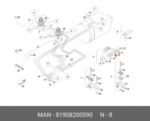 Кольцо стопорное A11,1X1,1-X12 81908200590 MAN