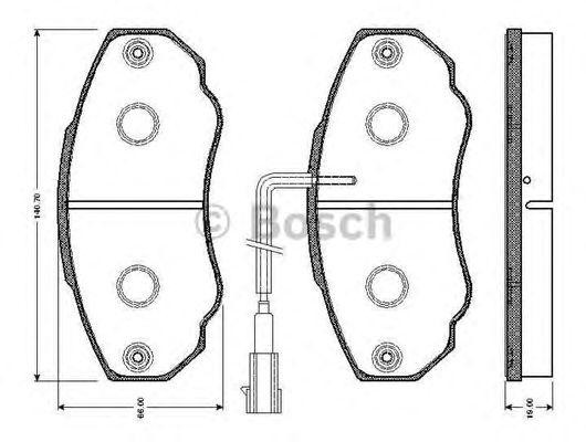Колодки тормозные FIAT Ducato (02-) передние дисковые (4шт.) BOSCH 0986TB2432 BOSCH