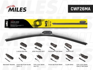 Щетка стеклоочистителя 650 мм (26) бескаркасная (10 адаптеров)  CWF26MA CWF26MA MILES