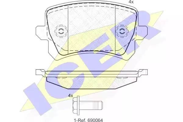 181857 колодки дисковые задние!\ VW Tiguan 1.4TFSi/2.0TDi/2.0TFSi 07> 181857 ICER
