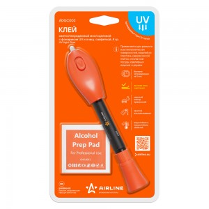 Клей светоотверждаемый многоцелевой c фонариком UV и очищ. салфеткой 4гр ADGC003 AIRLINE