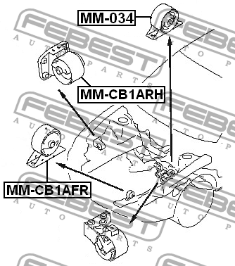 Подушка двигателя задняя AT MM-034 FEBEST