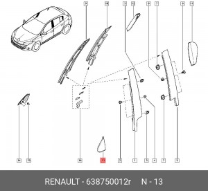 накладка крыла лев.!\ Renault 638750012R RENAULT