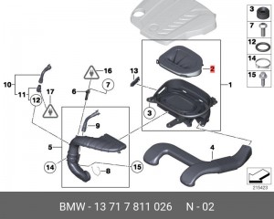 Фильтр воздушный BMW X3 (F25),X5 (E70),X6 (E71) (11-) OE 13 71 7 811 026 BMW
