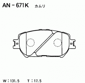 Колодки тормозные дисковые передние ПОДХОДЯТ ДЛЯ TOYOTA CAMRY (V30) 2.4, 3.0 AN- AN671K AKEBONO