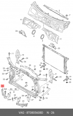 AUDI A5/S5 COUPE/SPORTBACK (2008>) правый 8T0 805 608 D VAG